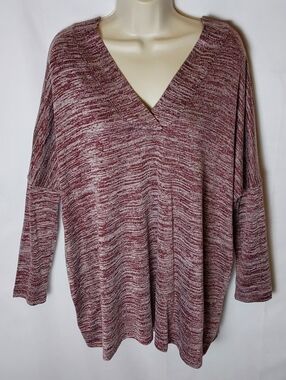 Zenana Outfitters Marled V-Neck Sweater - Dusty Rose Heather / *See Description*